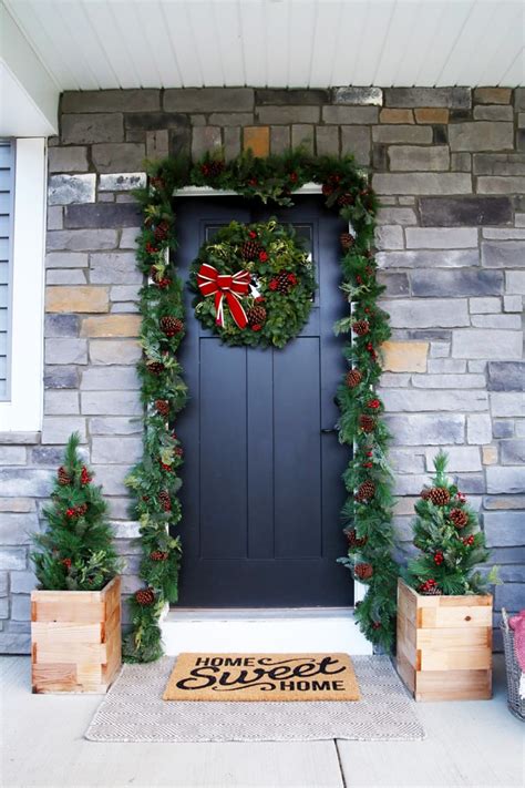 How To Hang Outdoor Christmas Garland Around The Front Door