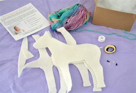 Pastel Rainbow Stuffed Unicorn Kit Sew Your Own Felt Unicorn