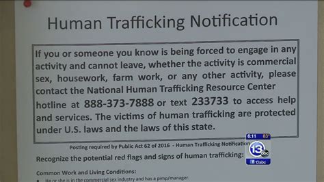 Human Trafficking Warning Notices Appear Thanks To New Law In Michigan