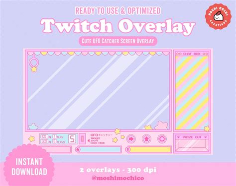 Twitch Cute Arcade Crane Machine Overlay Streamer Graphics Kawaii