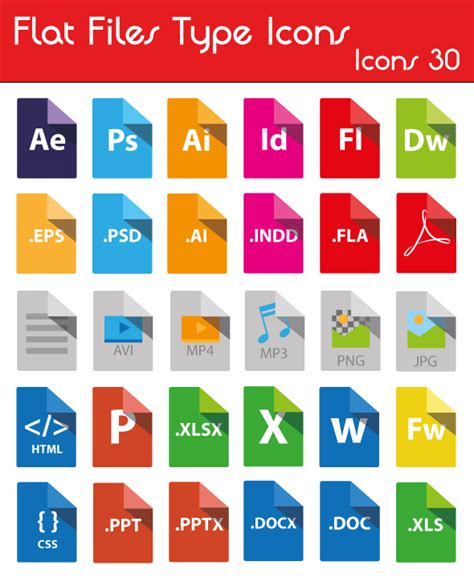 10 Flat Filedocument Type Icon Sets For Free Download 365 Web Resources