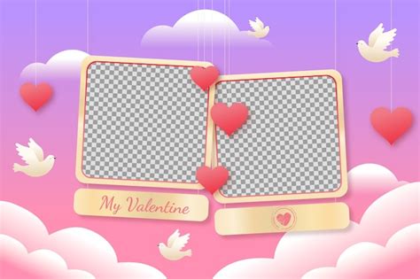 Free Vector Gradient Valentines Day Photo Frame Template