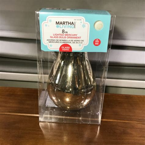 New Martha Stewart Living 8 Inch Lighted Mercury Glass Bulb Ornament Ebay