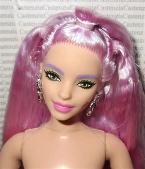 S Nude Barbie Extra Articulated Curvy Neysa Long Purple Hair