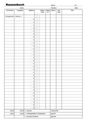 15 blanko tabelle zum ausdrucken torontotankard com. Kassenbuch | Excel-Tabelle | Vorlage zum Herunterladen