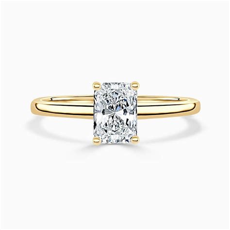 18ct Yellow Gold Radiant Cut Hidden Halo Engagement Ring Prsn0083