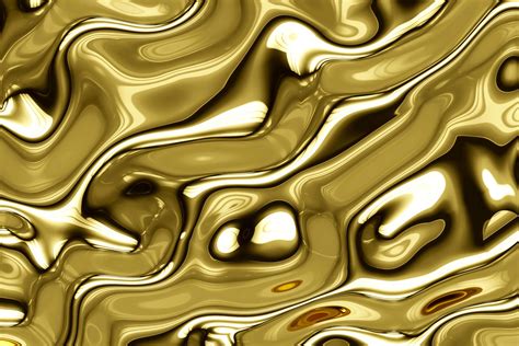 Gold Metal Texture With Waves Liquid Gold Metallic Silk Wavy Design