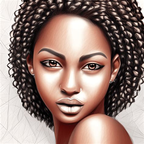 Sophisticated Afro Latina Panama Woman Sketch · Creative Fabrica