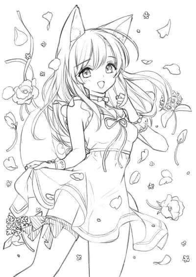 11 Free Long Hair Anime Girl Coloring Pages By Japanese Creators
