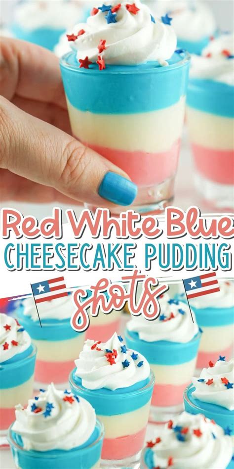 Red White And Blue Pudding Shots Pudding Shots Dessert Shots