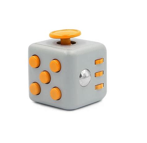 Juguete Anti Estrés Fidget Cube Gris Amarillo