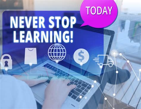 Word Writing Text Never Stop Learning Business Concept For Keep On