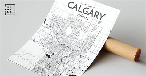 Calgary City Map Art Print Wall Decor