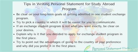 Personal Statement For Study Abroad Program Example