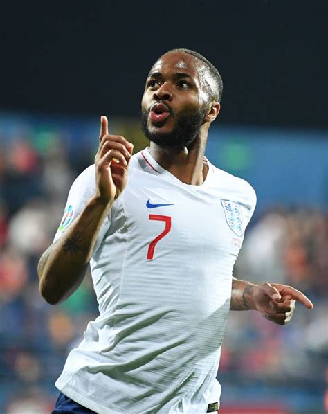 Raheem Sterling Of England Celebrates After Scoring His Teams Fifth