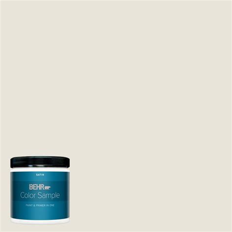 Behr Premium Plus 8 Oz Bwc 13 Smoky White Satin Enamel Interior Paint