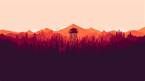 Hd Wallpaper Campo Santo Firewatch Nature Video Games Sunset Tree