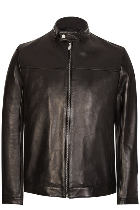 Hugo By Hugo Boss Luckas Leather Jacket Black