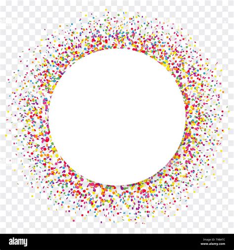 Colorful Confetti White Paper Circle On Transparent Background Stock