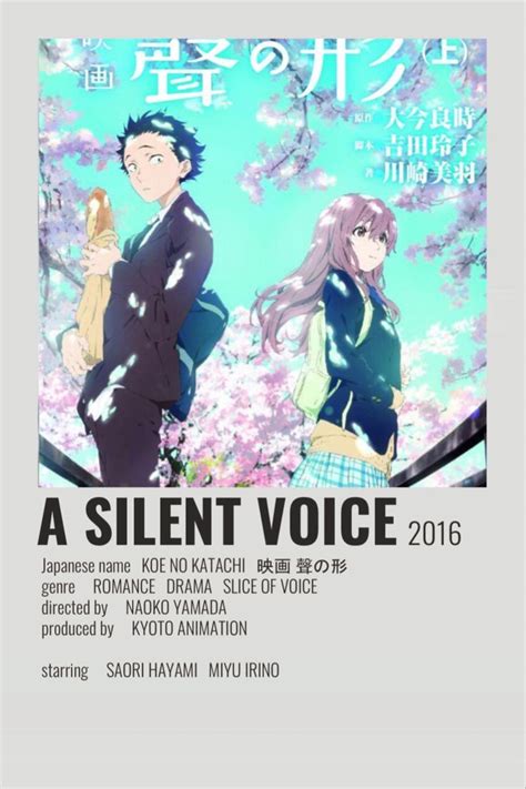A Silent Voice In 2021 Anime Canvas Anime Films Minimalist Poster