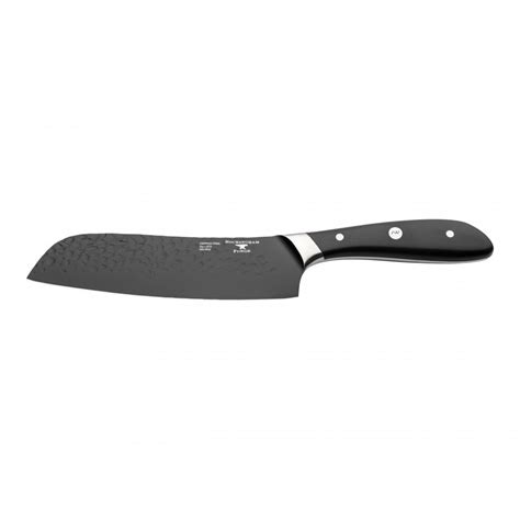 Rockingham Forge Ashwood Black Hammered Santoku Knife 18cm Knife