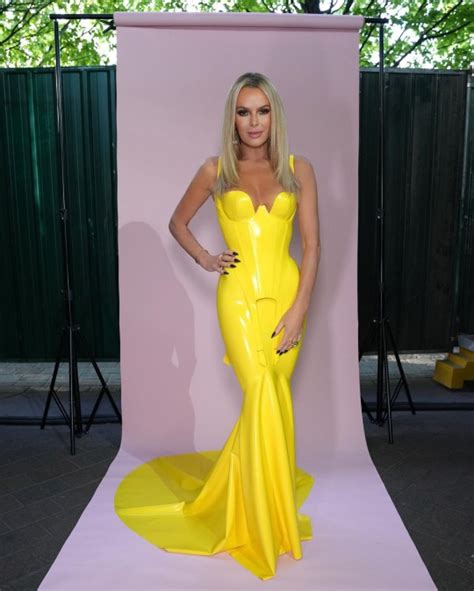 Amanda Holdens Famous Friends Cannot Handle Her Latex Yellow Dress