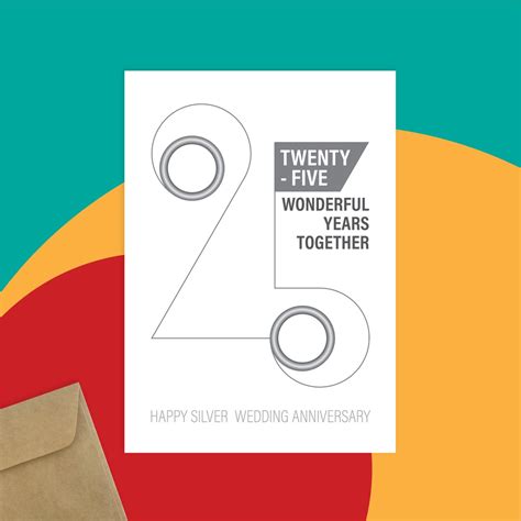 Silver 25th Wedding Anniversary Card For Husband Wife Or Etsy
