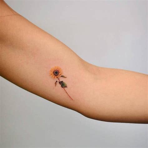 Maybe you would like to learn more about one of these? Image result for small sunflower tattoo | Sunflower ...