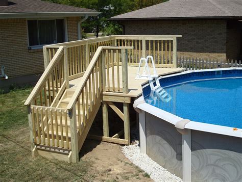 • freestanding decks have less code restrictions for foundations than decks attached to your house. Small Deck Plans For Above Ground Pools | Home Design Ideas