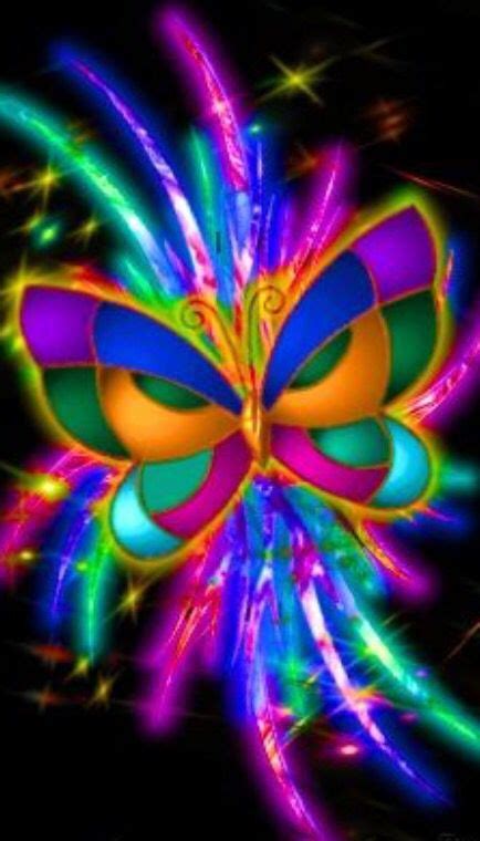 Neon Butterfly Butterfly Wallpaper Butterfly Art Fractal Art