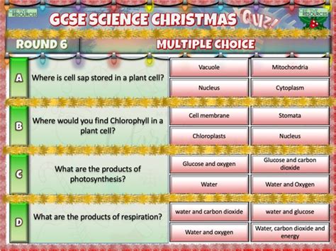 Gcse Science Christmas Quiz Teaching Resources