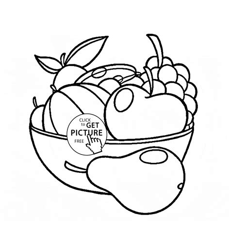 Coloring Pages Of A Bowl Of Fruit - Coloring Home