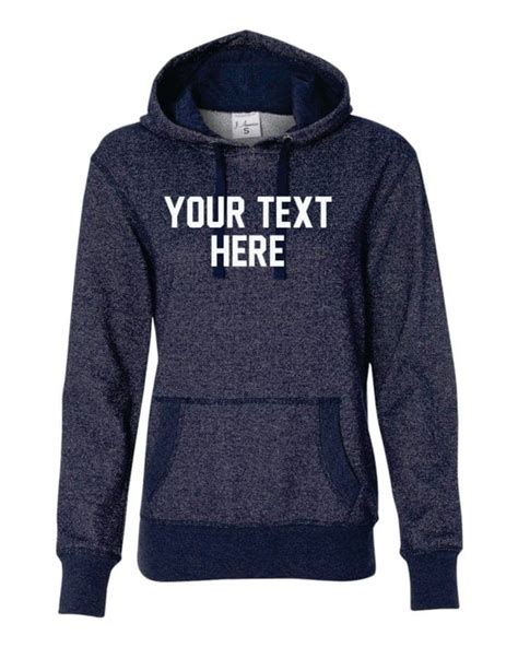 Custom Text Hoodie Enter Your Own Text Womens Glitter