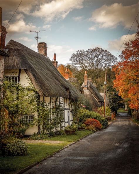 Autumn In The Village Of Wherwell Hampshire England Countryside