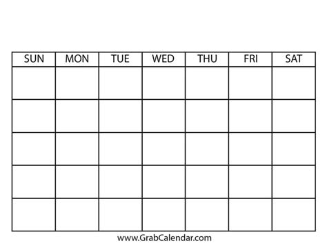 Blank Calendar Printable Blank Calendar Template