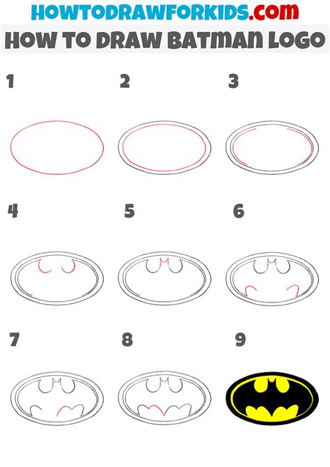 How To Draw Batman Logo Easy Drawing Tutorial For Kids