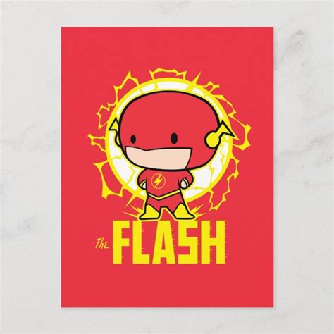 Postal Chibi Flash Con Electricidad Chibi The Flash