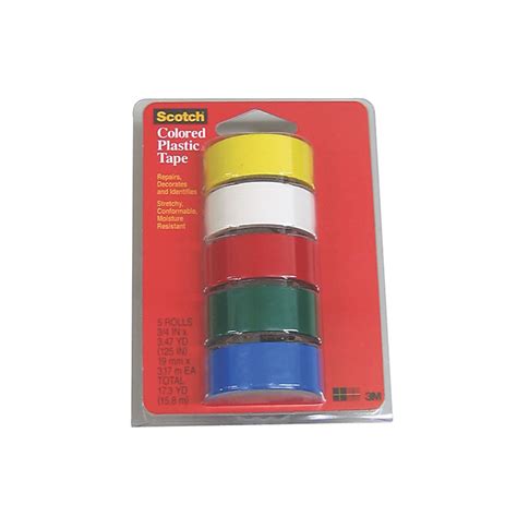 Scotch® Colored Plastic Tape 34 In X 125 In 5 Pack