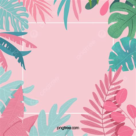 Pink Summer Palm Leaves Background Flat Palm Leaf Pink Background