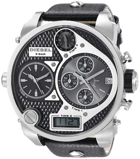 Diesel Chronograph Black Multi Dial Leather Strap Dz7125 Mens Watch