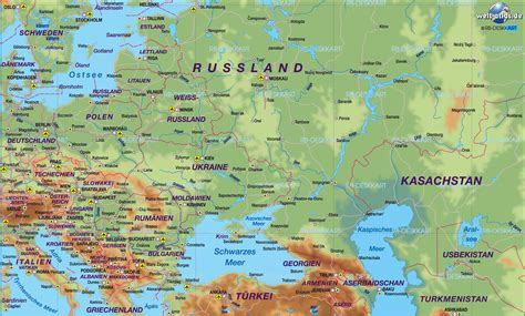 Die karte ist in vielen regionen von russland sehr detailliert und man kann sämtliche straßen einer stadt sehen. Russland Landkarte