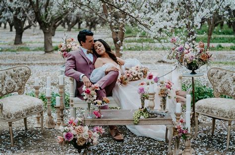 Whimsical Fairy Tale Wedding Inspiration In A Cherry Blossom Grove