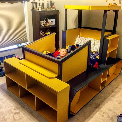 Diy Kids Bulldozer Twin Bed Bunk Beds For Boys Room Kid Beds Boy Room