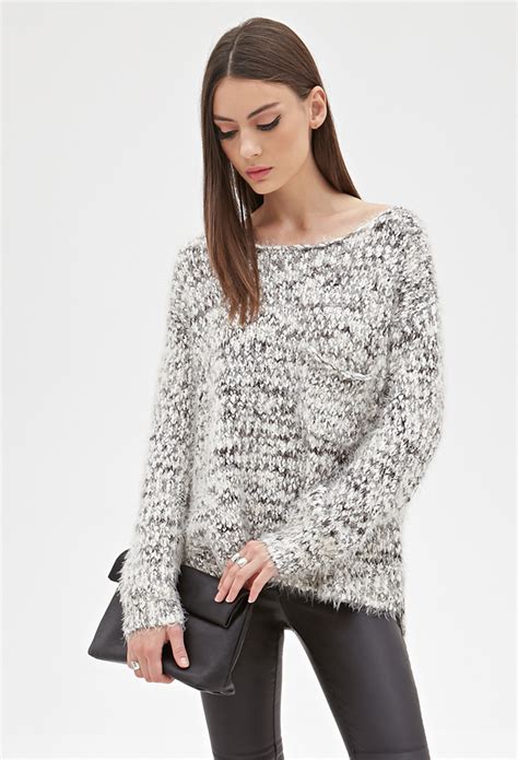 forever 21 fuzzy marled knit sweater 24 forever 21 lookastic