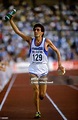 Salvatore Antibo of Italy celebrates after his victory in the 5000 ...