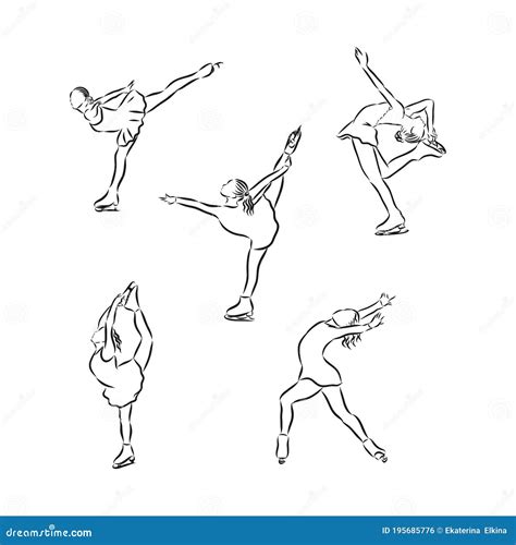 Vector Sketch Illustration Figure Skating Ice Dance Figure Skating