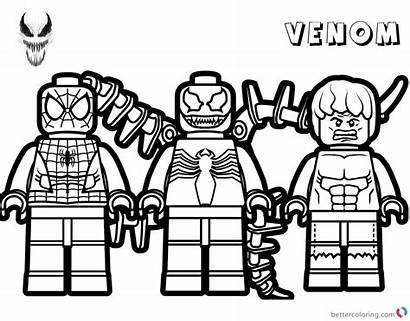 Lego Venom Coloring Pages Marvel Printable Spider