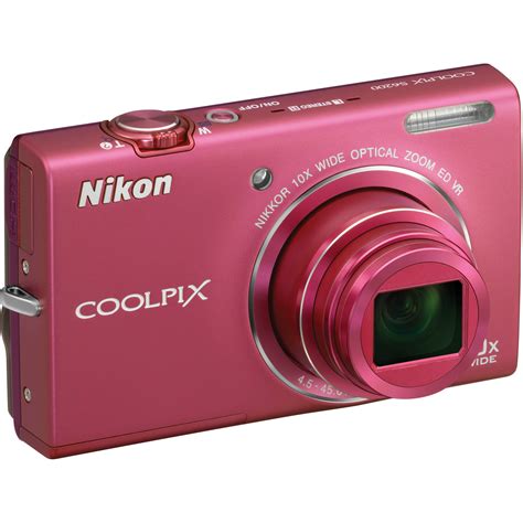 Nikon Coolpix S6200 Digital Camera Pink 26277 Bandh Photo Video