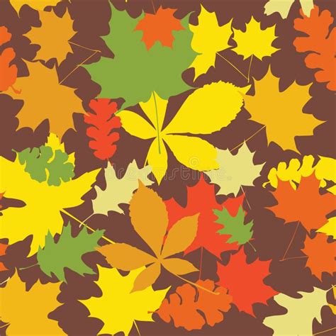 Autumn Leaves Seamless Pattern Stock Vector Illustration Of Gold
