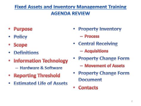 Ppt Fixed Assets And Inventory Management Training Powerpoint